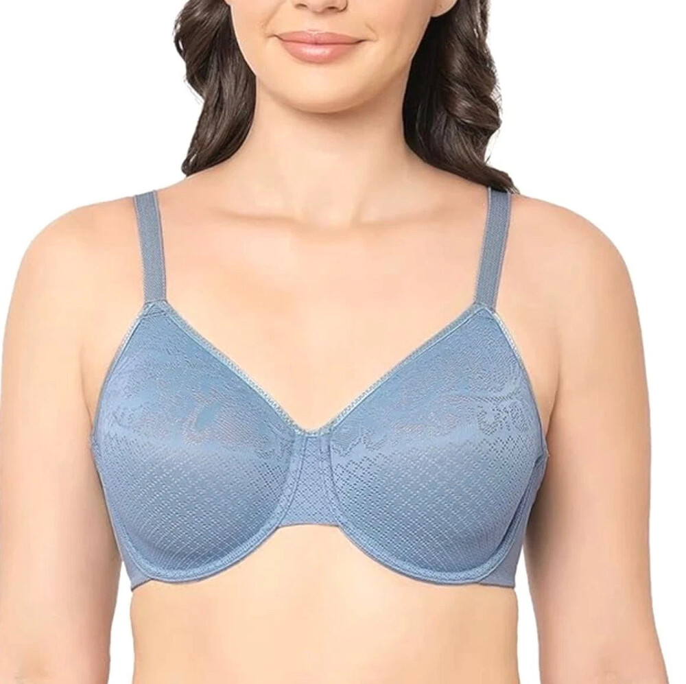 Wacoal Visual Effects Minimizer Bra Underwire Blue Color Style 857210 Size 44D